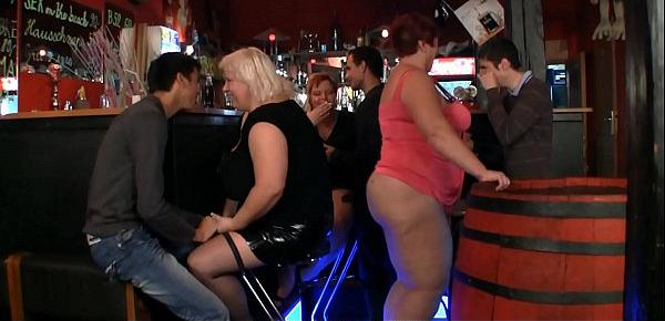  Big tits party in the bbw bar